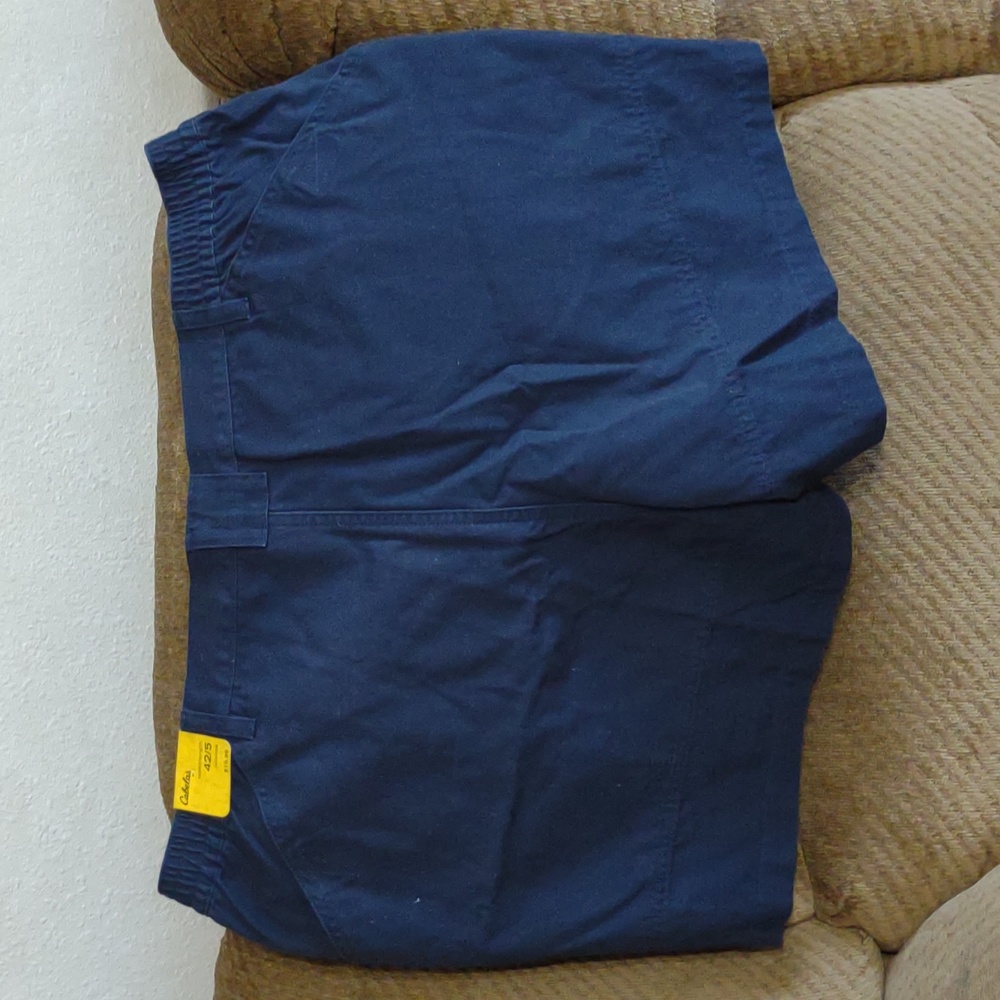 Men's Cabela's cargo 6 pocket shorts blue size 42/5 partial elastic waist NEW! - Picture 5 of 8